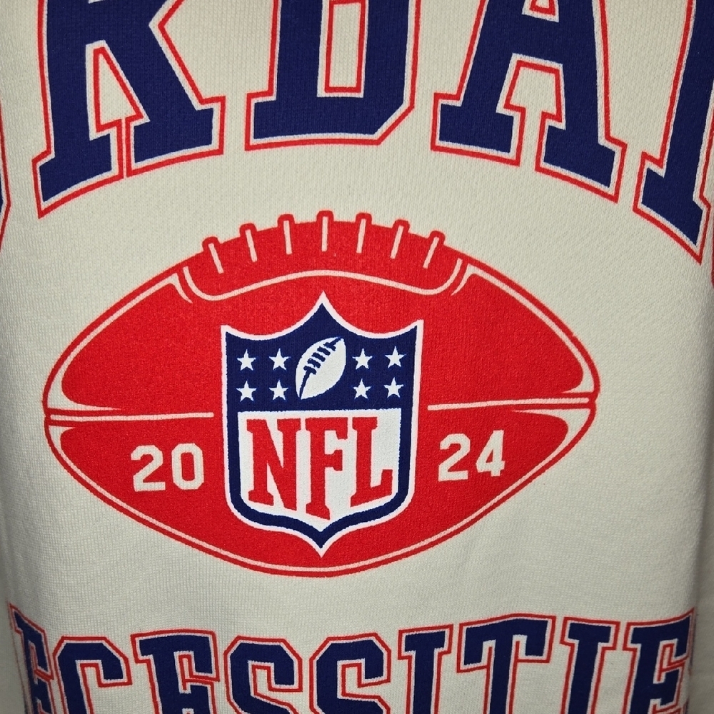White Athletic Sweatshirt with Varsity Font‎ - Picture 4 of 6